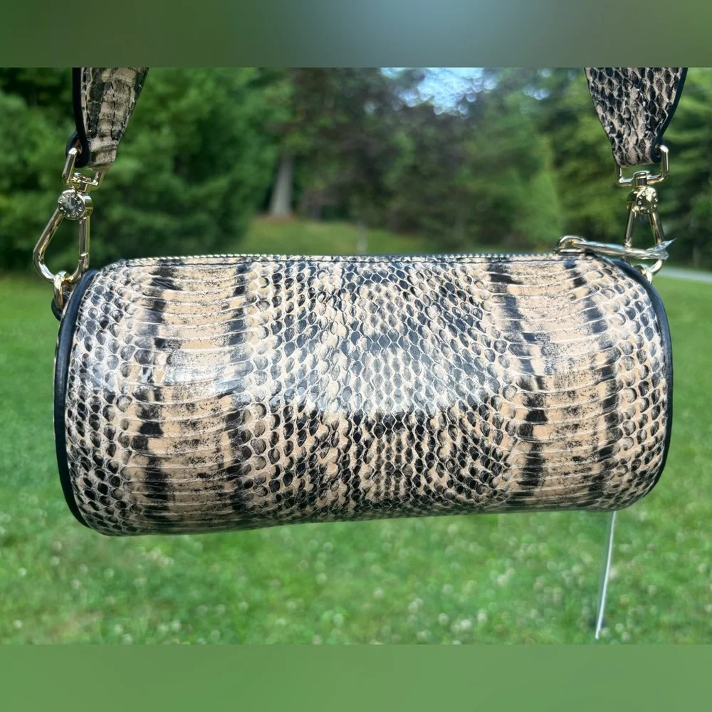 Furla Snakeskin Crossbody with Coin Pouch - Modern Luxe Statement NWT - Picture 3 of 15